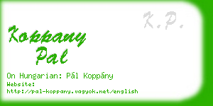 koppany pal business card