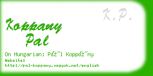 koppany pal business card